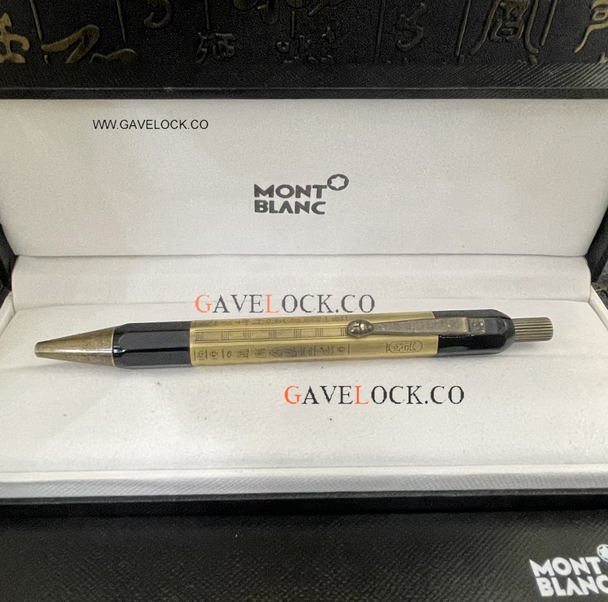 Best Copy Montblanc Heritage Egyptomania Ballpoint Black & Gold